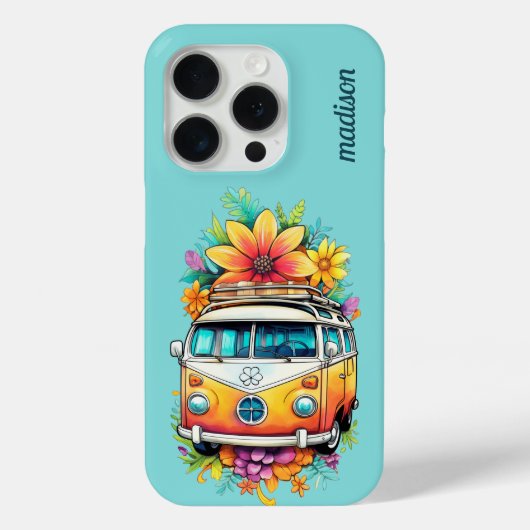 Aangepaste naam Hippie Van Case-Mate iPhone Case (Achterkant)