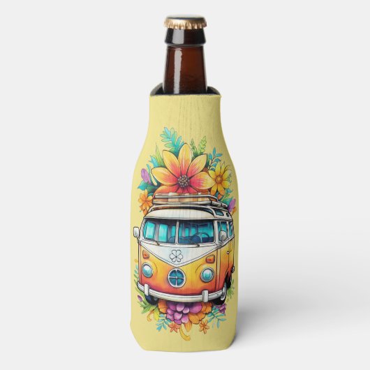 Aangepaste naam Hippie Van Flesjeskoeler (Fles Voorkant)