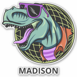 Aangepaste naam Hipster T-Rex Sticker