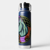 Aangepaste naam Hipster T-Rex Waterfles (Achterkant)