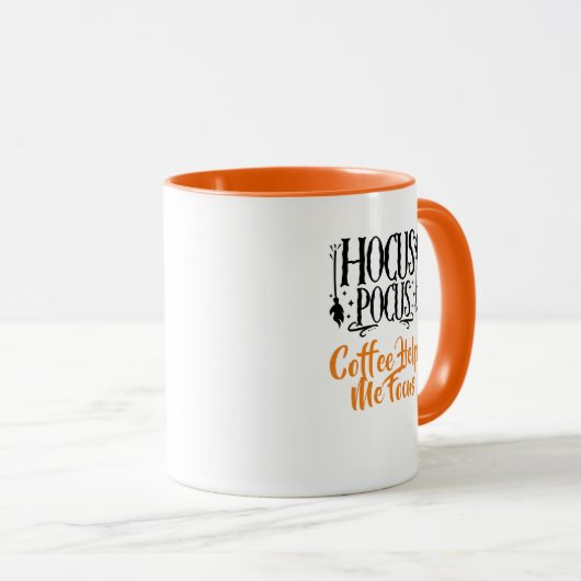 Aangepaste naam 'Hocus Pocus Coffee Helpt me Focus Mok (Voorkant rechts)