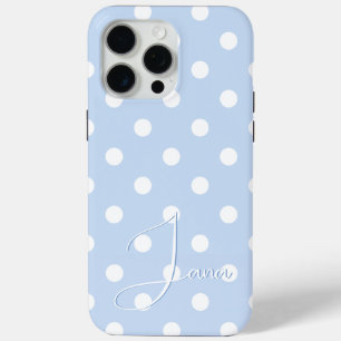 Aangepaste naam Hoesje voor iPhone, blauw met polk