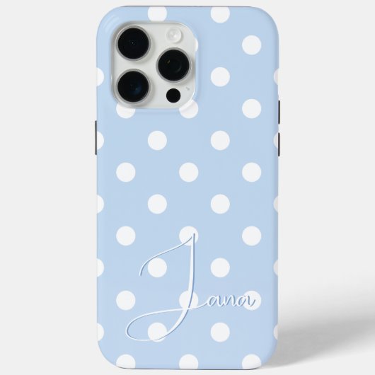 Aangepaste naam Hoesje voor iPhone, blauw met polk (Achterkant)