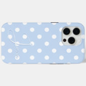 Aangepaste naam Hoesje voor iPhone, blauw met polk (Achterkant (horizontaal))