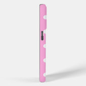 Aangepaste naam Hoesje voor iPhone, roze met polka (Achterkant / Rechts)