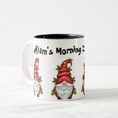 Aangepaste naam Holiday Gift- Morning Coffee Mok. Tweekleurige Koffiemok (Voorkant links)