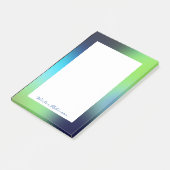Aangepaste naam holografisch blauw groen turquoise post-it® notes (Schuin)