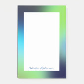 Aangepaste naam holografisch blauw groen turquoise post-it® notes (Voorkant)