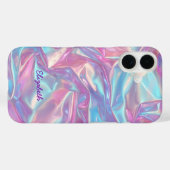 Aangepaste naam Holographic Pastel Iridescent Case-Mate iPhone Case (Achterkant (horizontaal))