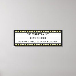 Aangepaste naam Home Movie Theater Marquee Persoon Canvas Afdruk