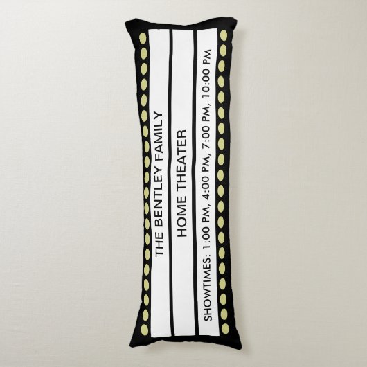Aangepaste naam Home Movie Theater Marquee Persoon Lichaamskussen (Voorkant Verticaal)