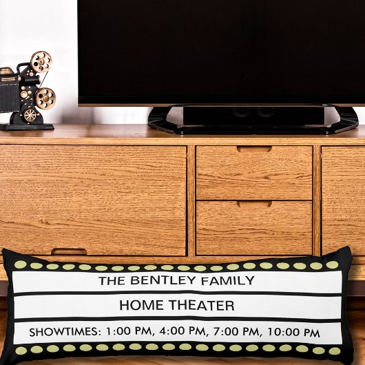 Aangepaste naam Home Movie Theater Marquee Persoon Lichaamskussen