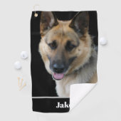 Aangepaste naam hond foto gepersonaliseerd golfhanddoek (Insitu)