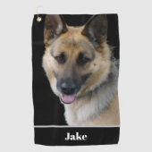 Aangepaste naam hond foto gepersonaliseerd golfhanddoek (Voorkant)