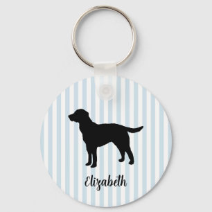 Aangepaste naam hond Labrador streep Sleutelhanger