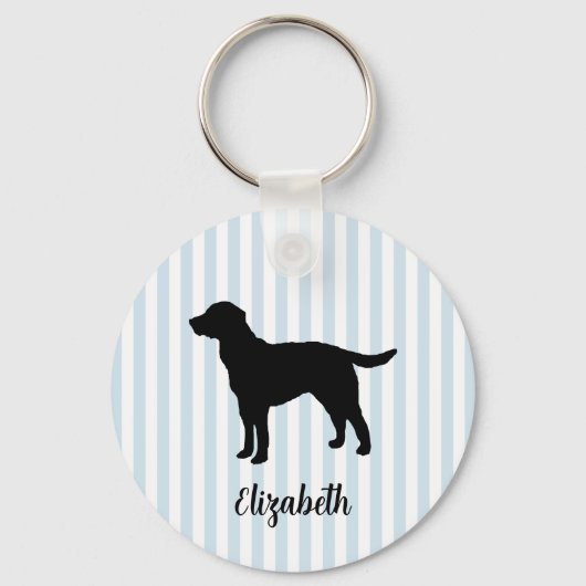 Aangepaste naam hond Labrador streep Sleutelhanger (Voorkant)