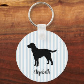 Aangepaste naam hond Labrador streep Sleutelhanger (Voorkant)