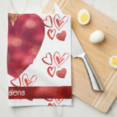 Aangepaste naam Hond Liefhebber Valentijnsdag Cade Theedoek (Quarter Fold)