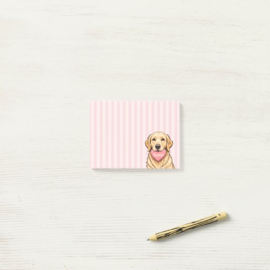 Aangepaste naam hond met hart gelukkig Valentijnsd Post-it® Notes (Op bureau)
