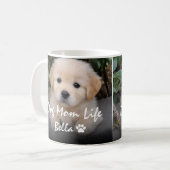 Aangepaste naam hond moeder leven Bella puppy ontw Koffiemok (Voorkant links)