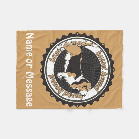 Aangepaste naam hondenliefhebber Basset Hound Blan Fleece Deken (Voorkant (Horizontaal))