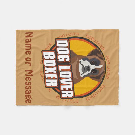 Aangepaste naam hondenliefhebber Boxer Blanket / B Fleece Deken (Voorkant (Horizontaal))