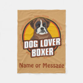Aangepaste naam hondenliefhebber Boxer Blanket / B Fleece Deken