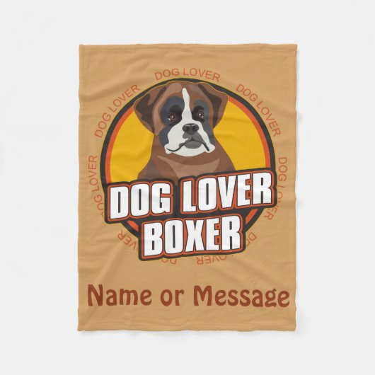 Aangepaste naam hondenliefhebber Boxer Blanket / B Fleece Deken (Voorkant)