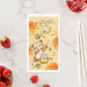 Aangepaste Naam Honing Beer Bijen Verjaardagsfeest Servet (Insitu)