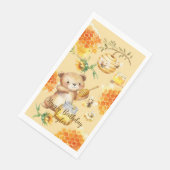 Aangepaste Naam Honing Beer Bijen Verjaardagsfeest Servet (Hoek)