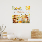 Aangepaste naam Honingbijen Teddy Bear Poster (Keuken)