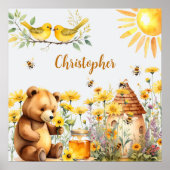 Aangepaste naam Honingbijen Teddy Bear Poster (Voorkant)
