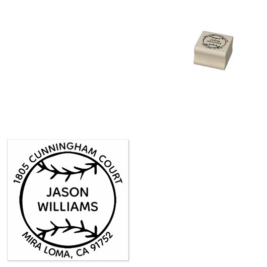 Aangepaste naam honkbal retour adres stempel (Gestempeld)