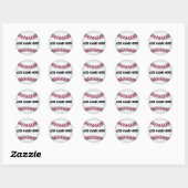 Aangepaste naam honkbal ronde sticker (Vel)