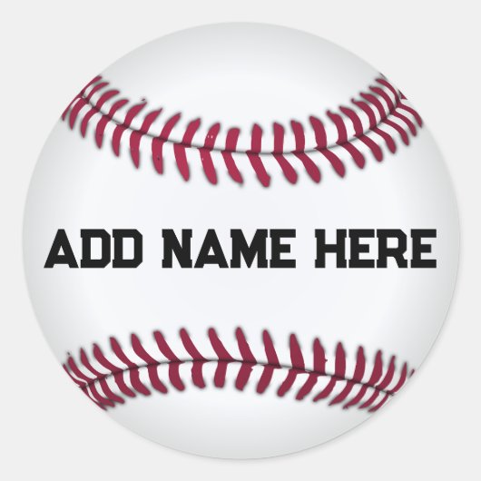 Aangepaste naam honkbal ronde sticker (Voorkant)