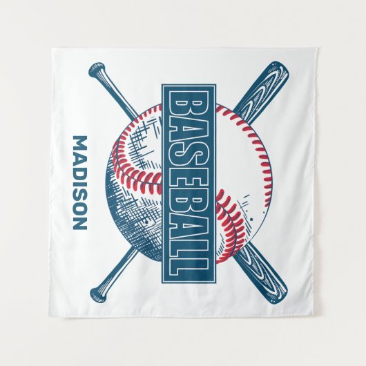 Aangepaste naam honkbal wandkleed (Voorkant (horizontaal))