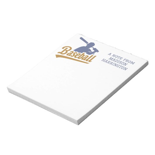 Aangepaste naam honkbalspeler notitieblok (Linkerzijde)