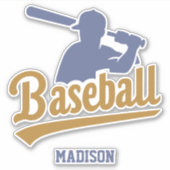 Aangepaste naam honkbalspeler sticker (Voorkant)