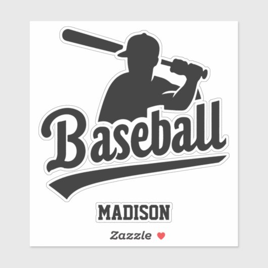 Aangepaste naam honkbalspeler sticker (Vel)