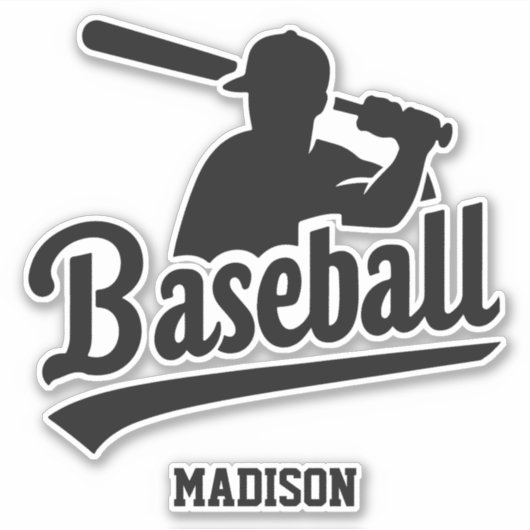 Aangepaste naam honkbalspeler sticker (Voorkant)