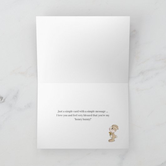 aangepaste naam Hoppy Easter Honey Bunny Kaart (Binnen)