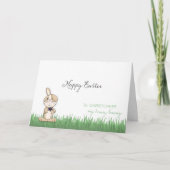aangepaste naam Hoppy Easter Honey Bunny Kaart (Voorkant)