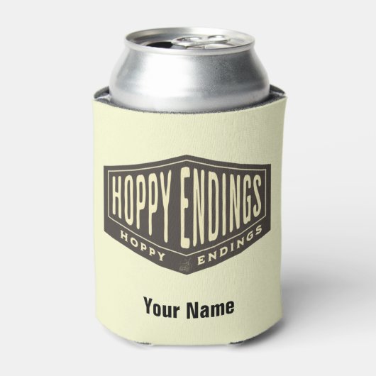 Aangepaste naam Hoppy Endings Beer Bottle Cooler (Blikje Voorkant)
