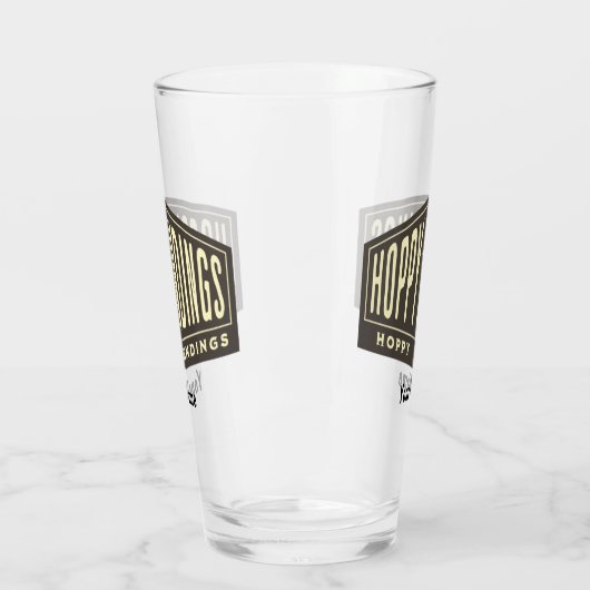 Aangepaste naam Hoppy Endings Funny Pint Beer Glas (Links)