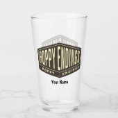 Aangepaste naam Hoppy Endings Funny Pint Beer Glas (Voorkant)
