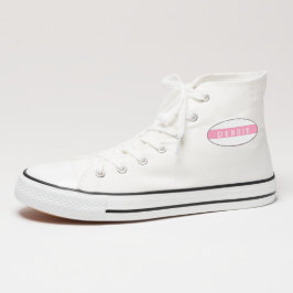 Aangepaste naam horizontale strepen roze & wit