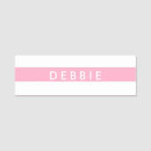 Aangepaste naam horizontale strepen roze & wit naamplaatje (Voorkant)