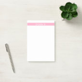 Aangepaste naam horizontale strepen roze & wit post-it® notes (Kantoor)