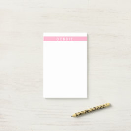 Aangepaste naam horizontale strepen roze & wit post-it® notes
