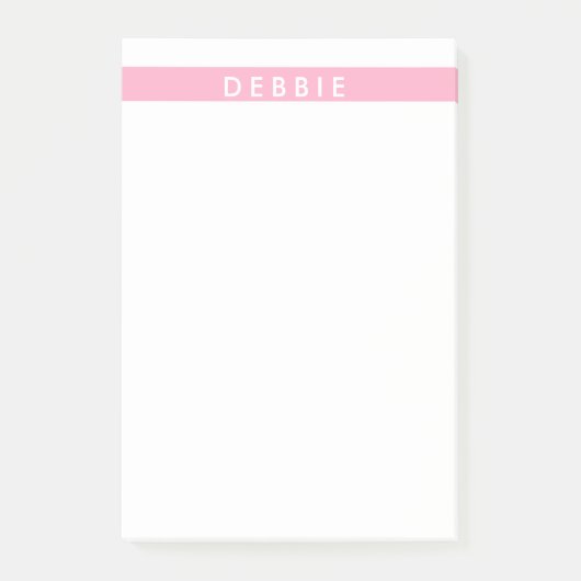 Aangepaste naam horizontale strepen roze & wit post-it® notes (Voorkant)